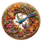 Intricate Garden Birds Round Wooden Puzzle - Vibrant Nature-Themed Artwork(M-paper box-H188)