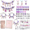 DIY Charm Bracelet Making Kit - Colorful Beads and Charms Set with Storage Box(76PCS)