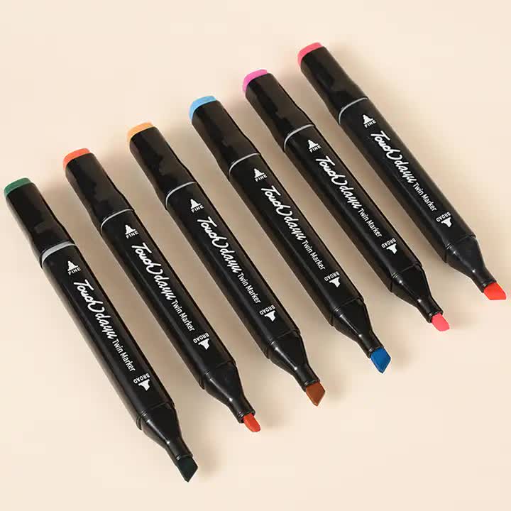 Professional Dual-Tip Marker Set - 30 Colors with Color-Coded Caps for Easy Identification