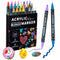 Dual-Tip Acrylic Marker Set - 1-5mm Round Tip & 1mm Fine Tip for Art and Craft Projects 24 colors