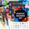 24-Color Dual-Tip Acrylic Marker Set - Fine and Brush Tip for Art Projects and DIY Crafts