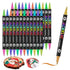 24-Pack Dual-Tip Acrylic Paint Markers - 48 Vibrant Colors, Waterproof & Quick-Dry for Art Projects