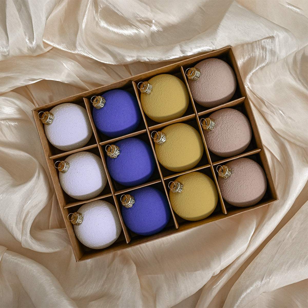 Set of 12 Matte Christmas Ornaments- Pastel Colored Shatterproof Baubles for Holiday Decor 6 cm