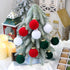 12-Piece Velvet Christmas Ornament Set - Classic Red, Pink, and White Baubles for Holiday Tree Decoration 6cm