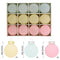 12-Piece Velvet Christmas Ornament Set - Classic Blue, Pink, and Yellow Baubles for Holiday Tree Decoration 6cm
