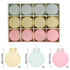 12-Piece Velvet Christmas Ornament Set - Classic Blue, Pink, and Yellow Baubles for Holiday Tree Decoration 6cm