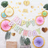 Happy Birthday Party Decoration Set -  Fan Decorations, Hearts, Stars & Banner