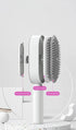 Self-Cleaning Hair Brush with One-Click Release | Massage Cushion Design, Anti-Frizz and Detangling Brush (purple)