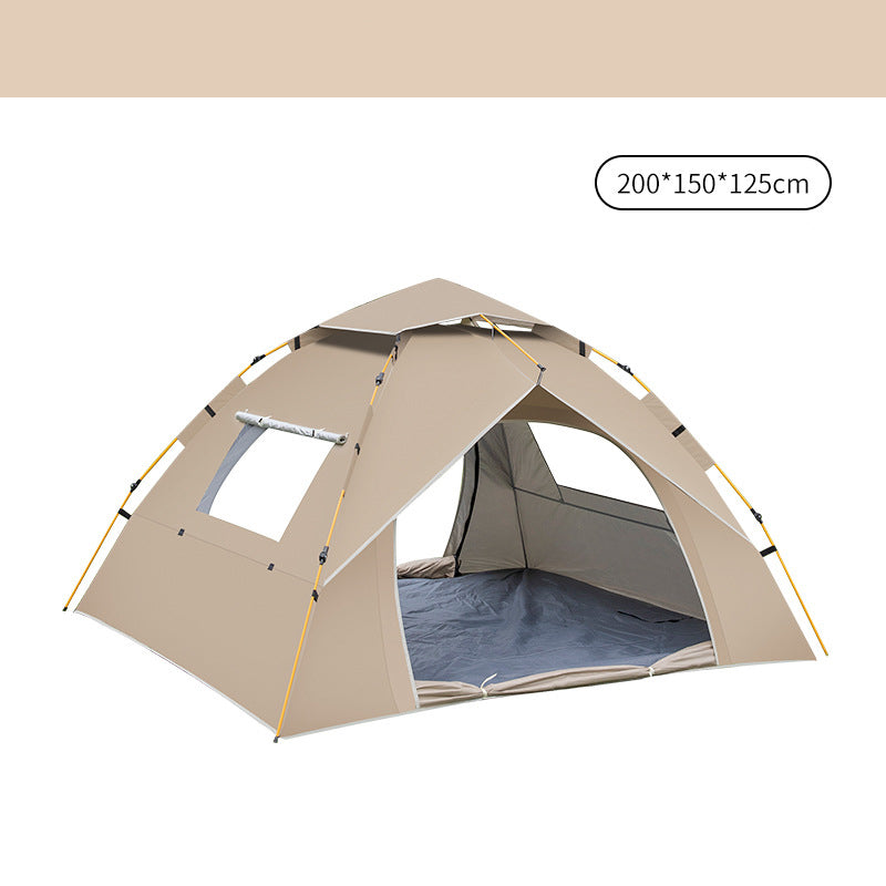 Khaki 2 Person Lightweight Camping Tent 200*150*125cm | UV Protection Silver Coated, Dual Doors & Windows