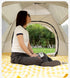 Beige 2 Person Lightweight Camping Tent 200*150*125cm | UV Protection Silver Coated, Dual Doors & Windows
