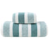 Luxury Cotton Green Wide Stripe Towel Set - 6 Piece Set 2 Hand Towels, 2 Bath Towels, 2 Washcloths, Ultra Soft and Absorbent
