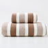 Luxury Cotton Brown Wide Stripe Towel Set - 6 Piece Set 2 Hand Towels, 2 Bath Towels, 2 Washcloths, Ultra Soft and Absorbent