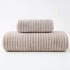 Luxury Cotton Striped Towel Set - 6 Piece Set 2 Hand Towels, 2 Bath Towels, 2 Washcloths, Ultra Soft and Absorbent  Brown