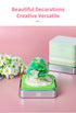 Green Tree House Blossom 3D Paper Sculpture Night Light with Memo Pad, Silver Base - Elegant Gift Set for Home & Office