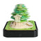 Green Tree House Blossom 3D Paper Sculpture Night Light with Memo Pad, Black Base - Elegant Gift Set for Home & Office