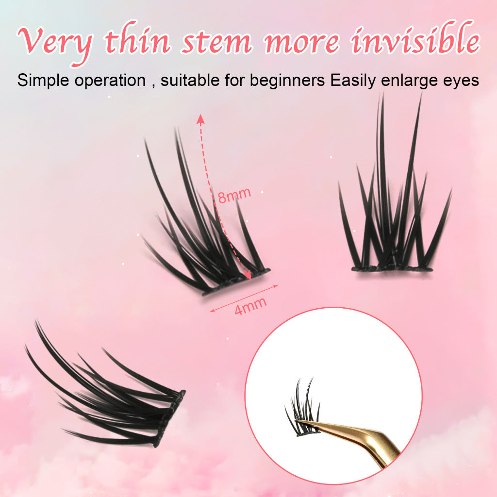 6 set Different sizes Natural Segment Cluster Eyelashes - Ultra-Thin Invisible Band, Perfect for Beginners, DIY Lash Extension