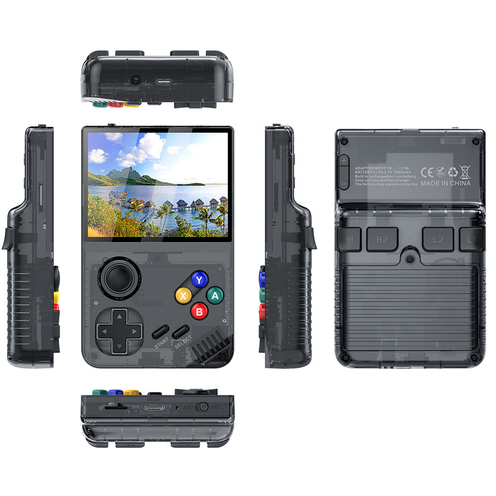 128G Grey MPOWN M19 Handheld Gaming Console - Retro Arcade & PSP Emulator, 3.5-Inch HD Screen, TV Connectivity, Portable 3D Gaming Device