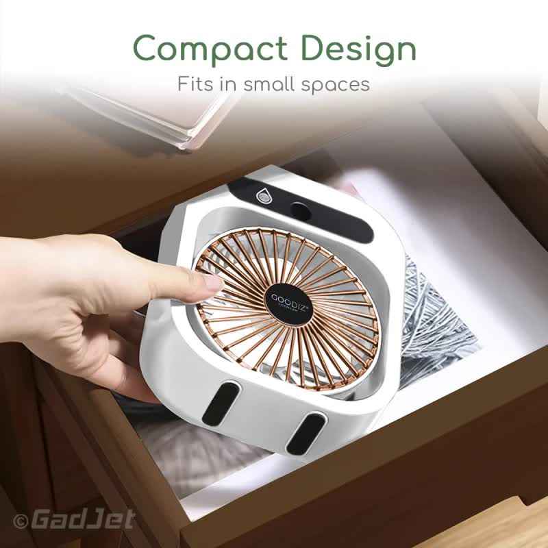 White color USB 2-in-1 Misting Fan & Humidifier Portable Cooling and Humidifying Solution