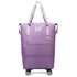 Light Purple Large Capacity Foldable Travel Bags with Wheels - Lightweight Waterproof Duffel Totes