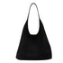 Minimalist Faux Suede Tote Bags - Soft Large Capacity Handbags for Everyday Use ( Black )