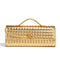 Luxury Woven PU Leather Clutch Bag – Gold, Compact Hand/Shoulder Crossbody