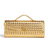Luxury Woven PU Leather Clutch Bag – Gold, Compact Hand/Shoulder Crossbody