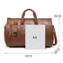 Purple PU Leather Travel Duffel Bag - Large Capacity Waterproof Suit Bag with Shoe Compartment