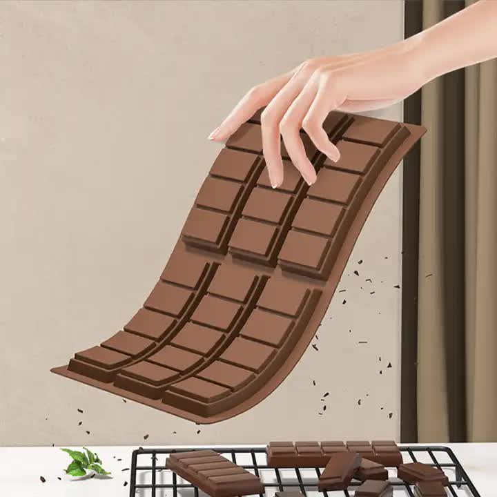 5 PCS YH913 Silicone Chocolate Bar Mold - BPA-Free, Heat-Resistant, Non-Stick Baking Tray, Measures 25.8 cm x 17 cm x 1.5 cm
