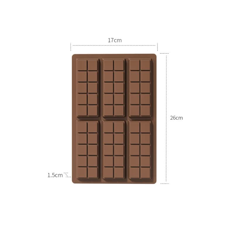 5 PCS YH916 Silicone Chocolate Bar Mold - BPA-Free, Heat-Resistant, Non-Stick Baking Tray, Measures 26 cm x 17 cm x 1.5 cm