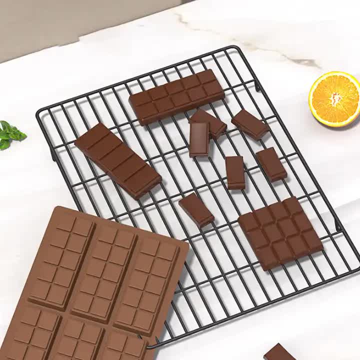 5 PCS YH916 Silicone Chocolate Bar Mold - BPA-Free, Heat-Resistant, Non-Stick Baking Tray, Measures 26 cm x 17 cm x 1.5 cm