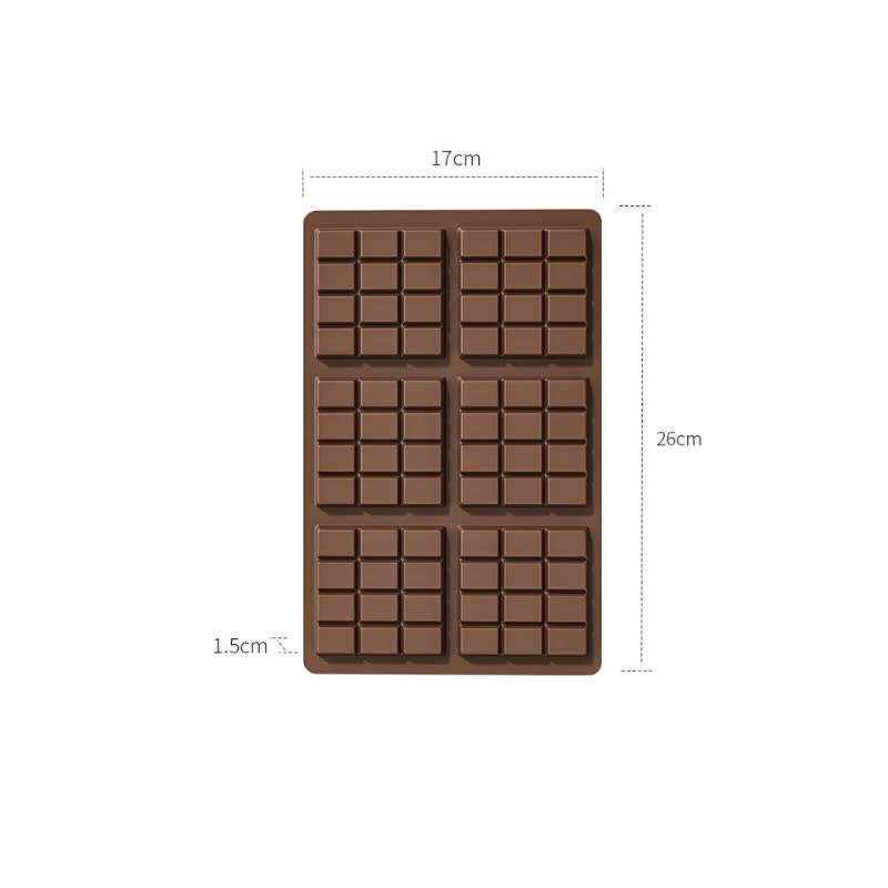 5 PCS YH917 Silicone Chocolate Bar Mold - BPA-Free, Heat-Resistant, Non-Stick Baking Tray, Measures 26 cm x 17 cm x 1.5 cm