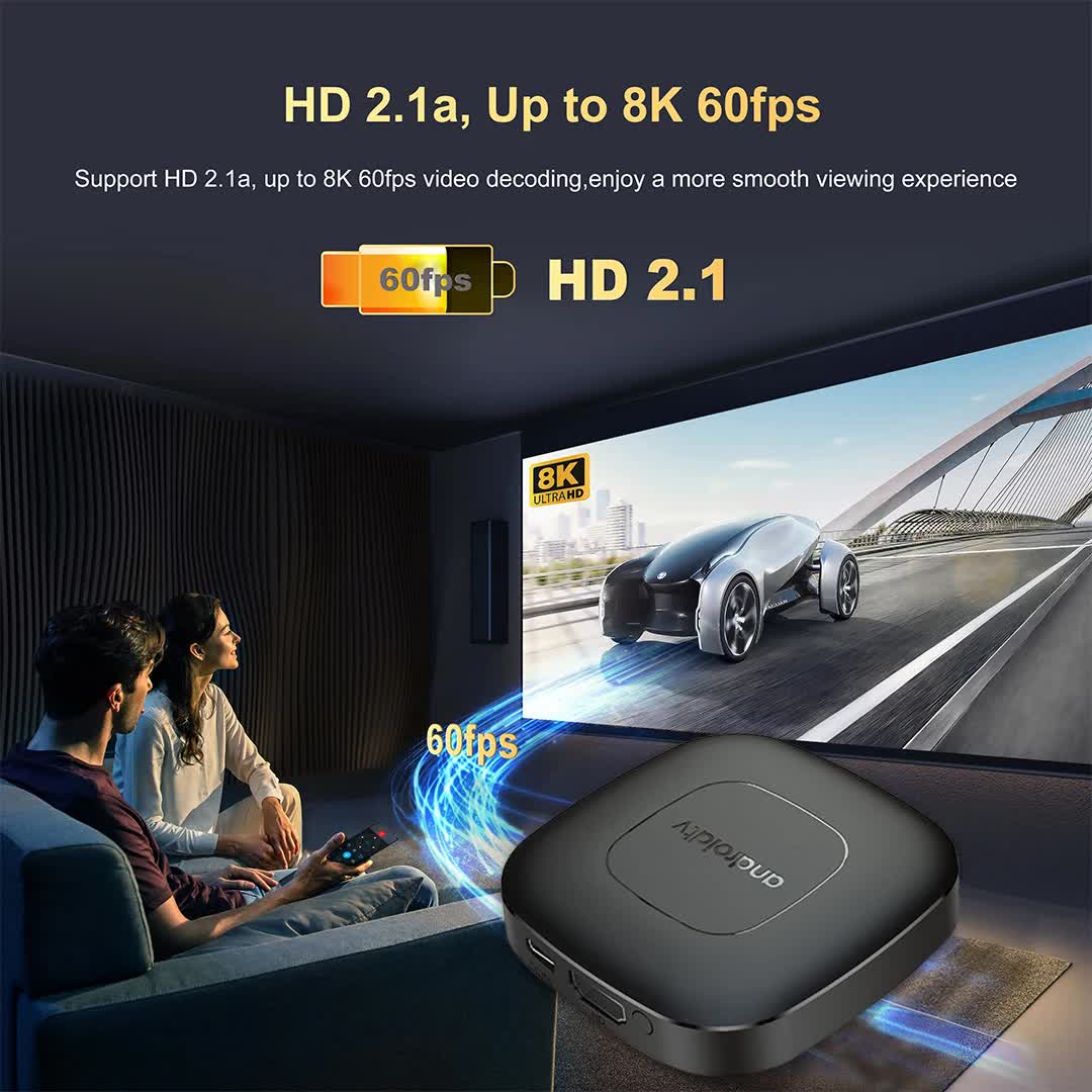 Android TV Express 8K+ Streaming Box - Ultra HD Android 13.0, 2G+16G with Voice Bluetooth Controller