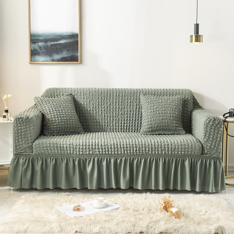 Elastic sofa cover-green L code (190-230cm)