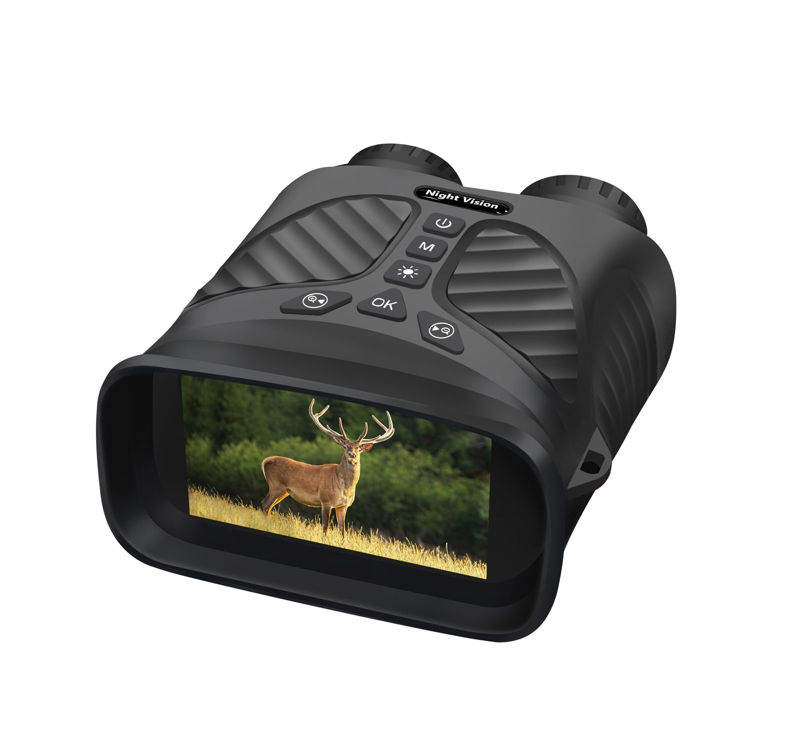 Black Digital Night Vision Binoculars - 3.0'' IPS Screen, 10X Optical Zoom, 2.5K Video Recording, Infrared for 300m Range