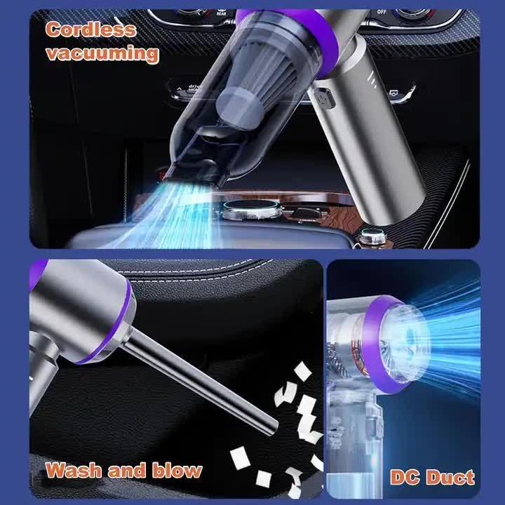 Gray ST-6653Plus Cordless Handheld Vacuum Cleaner - 16000PA Suction, 2000mAh Battery, Type-C Rechargeable