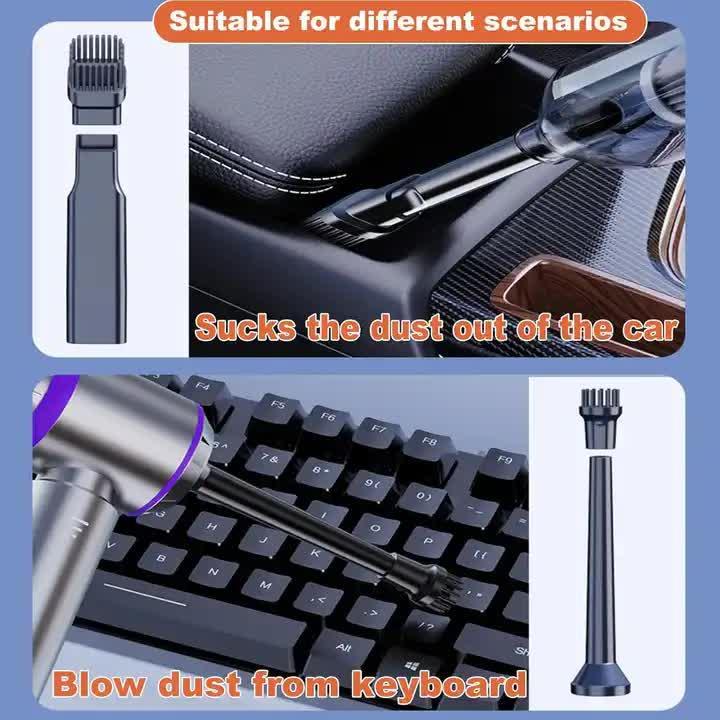 Gray ST-6653Plus Cordless Handheld Vacuum Cleaner - 16000PA Suction, 2000mAh Battery, Type-C Rechargeable