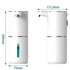 White Automatic Foaming Soap Dispenser with Rechargeable Battery, Touch Control, and 380ml Capacity - IPX5 Waterproof