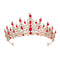 Luxury Full Rhinestone Bridal Tiara - Elegant Alloy Crown Hairband with 3A Grade Crystals  Red