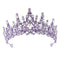 Luxury Full Rhinestone Bridal Tiara - Elegant Alloy Crown Hairband with 3A Grade Crystals  Purple