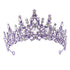 Luxury Full Rhinestone Bridal Tiara - Elegant Alloy Crown Hairband with 3A Grade Crystals  Purple