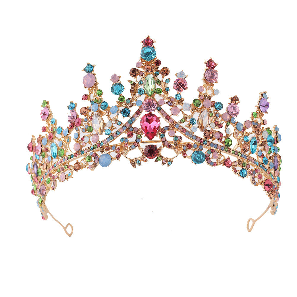 Luxury Full Rhinestone Bridal Tiara - Elegant Alloy Crown Hairband with 3A Grade Crystals  Multicolor