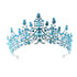 Luxury Full Rhinestone Bridal Tiara - Elegant Alloy Crown Hairband with 3A Grade Crystals  Lake Blue