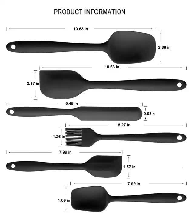 6-Piece Silicone Kitchen Utensil Set - Heat Resistant Baking Tools with Spatulas, Spoon, and Brush Pink2 set/ 12PCS