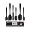 6-Piece Silicone Kitchen Utensil Set - Heat Resistant Baking Tools with Spatulas, Spoon, and Brush Black2 set/12PCS