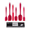6-Piece Silicone Kitchen Utensil Set - Heat Resistant Baking Tools with Spatulas, Spoon, and Brush Red2 set/12PCS
