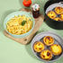 3D Round Air Fryer Silicone Liners - Food-Grade, Non-Stick, Reusable Basket Mats for Air Fryers, Ovens, and Microwaves 4 PCS Gray