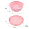 3D Round Air Fryer Silicone Liners - Food-Grade, Non-Stick, Reusable Basket Mats for Air Fryers, Ovens, and Microwaves 4 PCS Pink