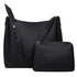 Black 2-Piece Women's Bucket Bag Set - Vintage Large Capacity Shoulder Tote & Crossbody Bag Commuter Style