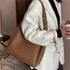 White 2-Piece Women's Bucket Bag Set - Vintage Large Capacity Shoulder Tote & Crossbody Bag Commuter Style