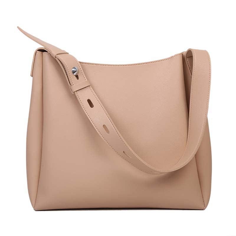 Khaki 2-Piece Women's Bucket Bag Set - Vintage Large Capacity Shoulder Tote & Crossbody Bag Commuter Style